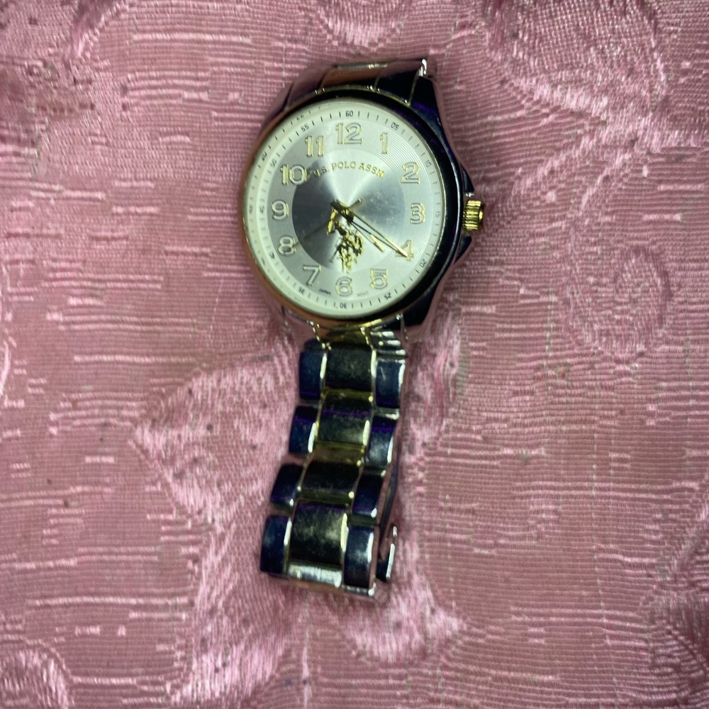 U.S. Polo Assn. Silver Dial with Blue Strap Watch